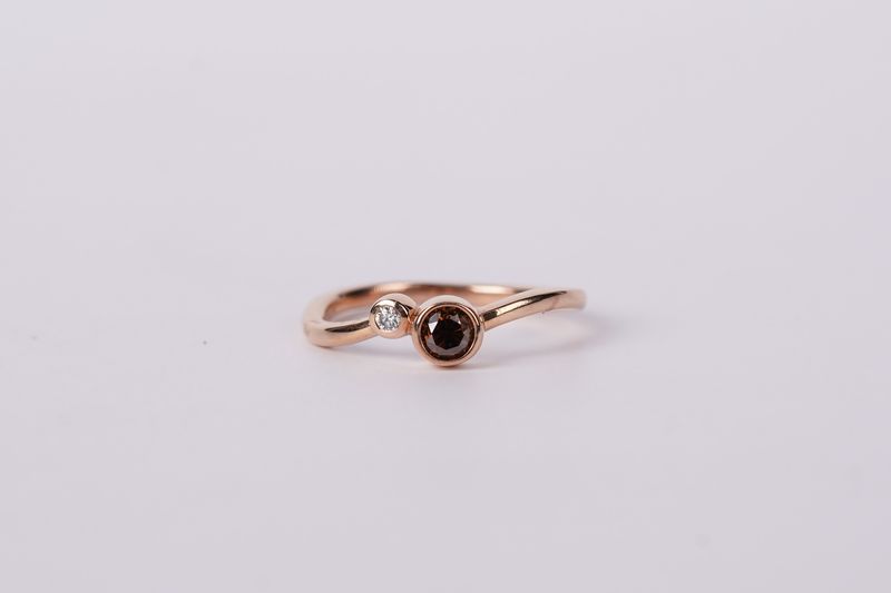14KR 2.6g .30ctw (.25ctr) Fancy Brown Diamond Fashion Ring (size 7)