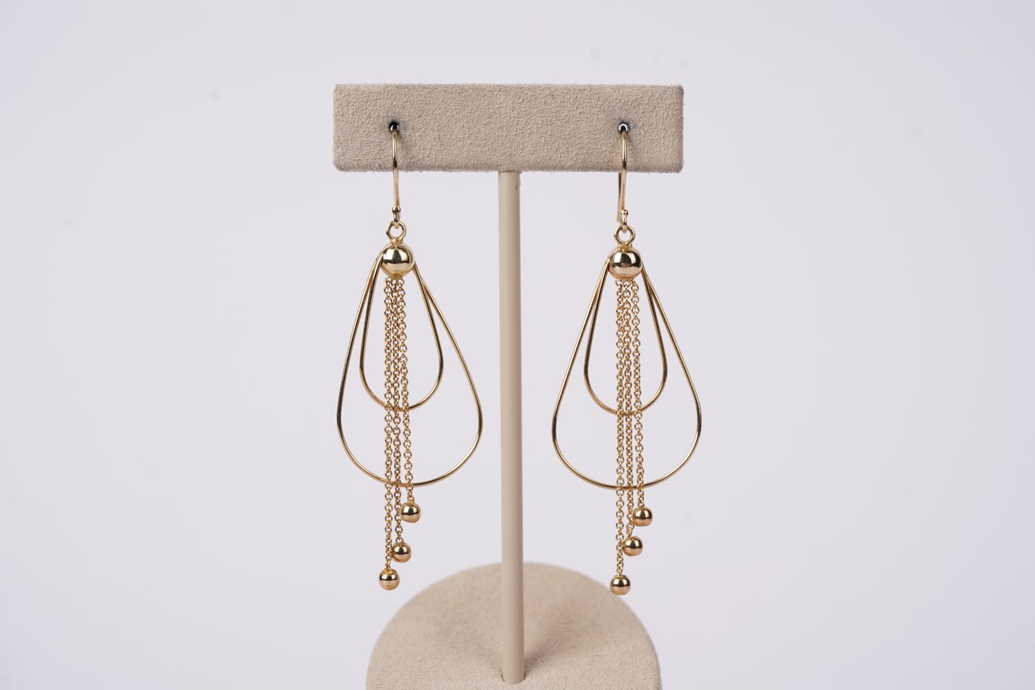 ATT- 14KY 3.67g Geometric Gold Dangle Earrings