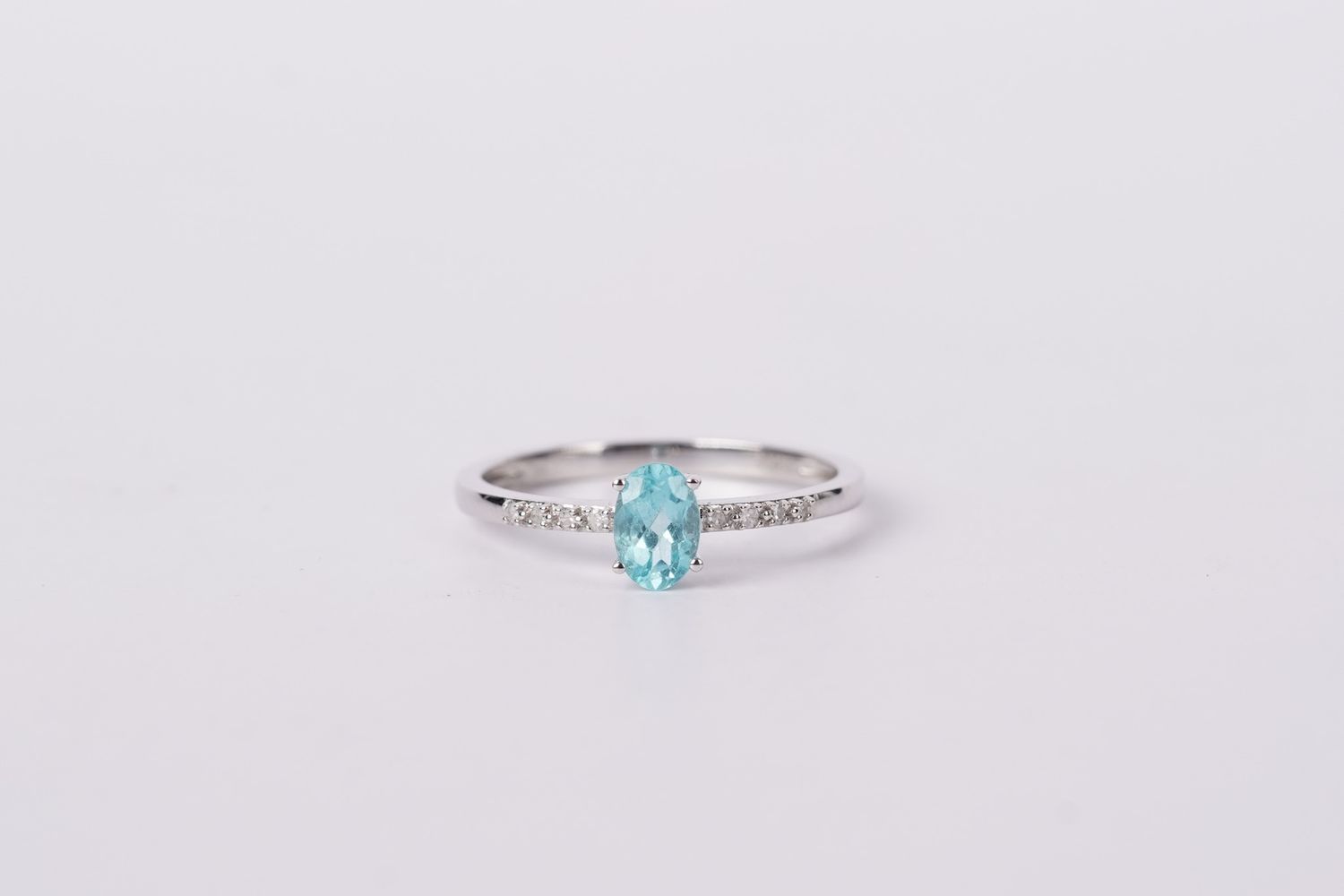 VDT- 14KW 1.60g .54ctw (.48ctr) Apatite &amp; Diamond Fashion Ring (size 7)
