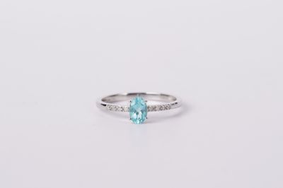VDT- 14KW 1.60g .54ctw (.48ctr) Apatite &amp; Diamond Fashion Ring (size 7)