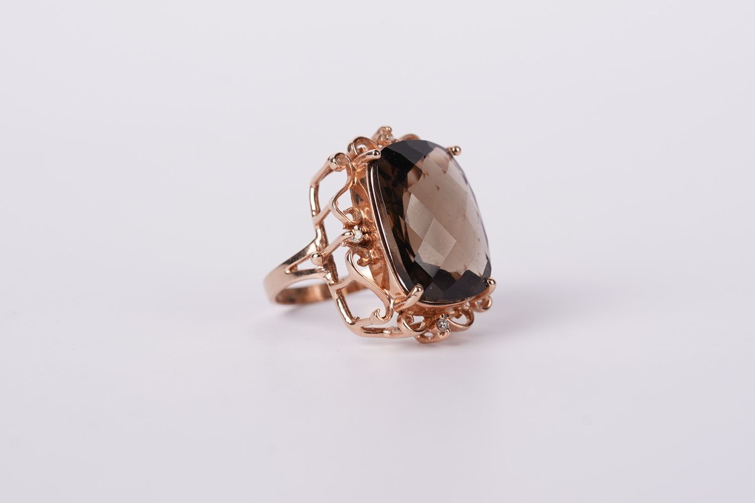 14KR 7.2g 11.79ctw Topaz &amp; Diamond Fashion Ring (size 6)