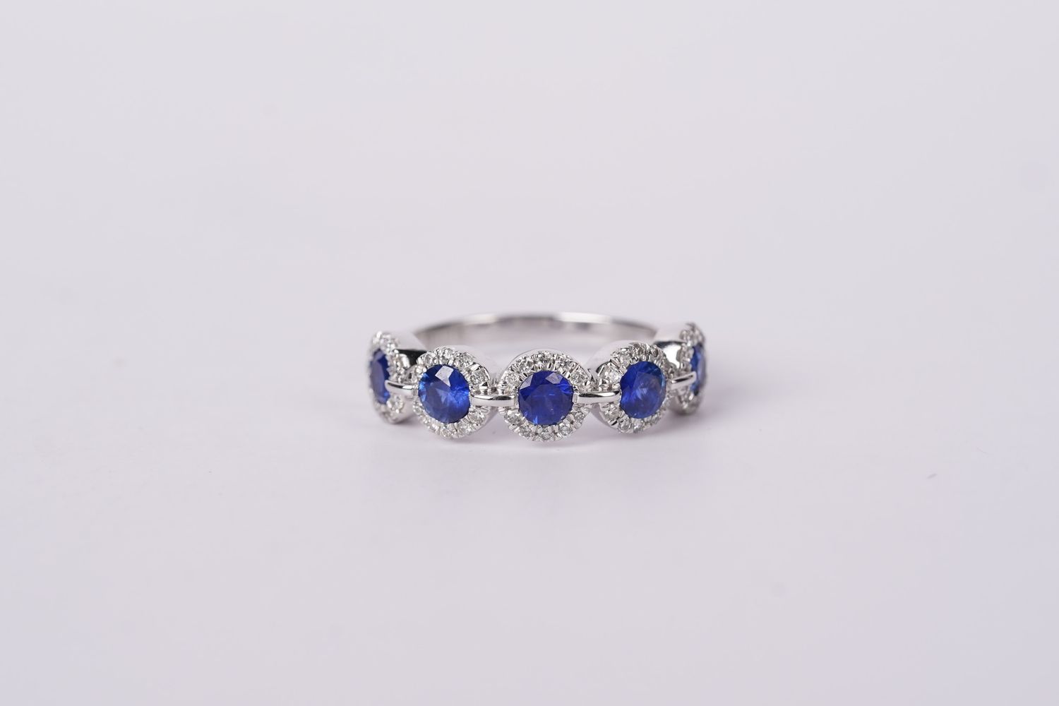 RLRX- 14KW 3.61g 1.42ctw Sapphire &amp; Diamond Fashion Band (size 7)