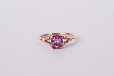 VNET- 14KR 2.81g 1.55ctw (1.52ctr) Oval Pink Sapphire Fashion Ring (size 7)