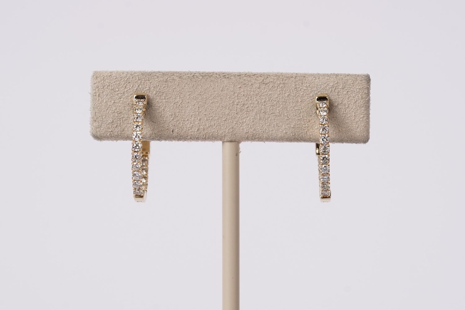 DAIX- 14KY 3.29g .50ctw Diamond Inside/Out Hoop Earrings