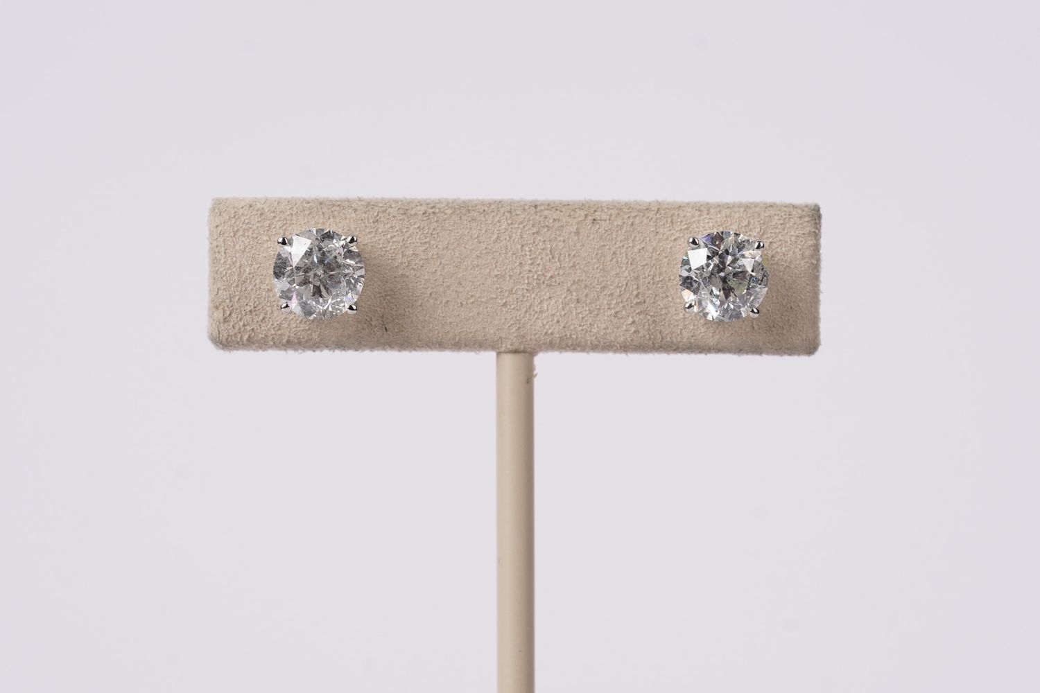 RTPT- 14KW 2.39g 3.01ctw G-H/I1 Round Diamond Stud Earrings