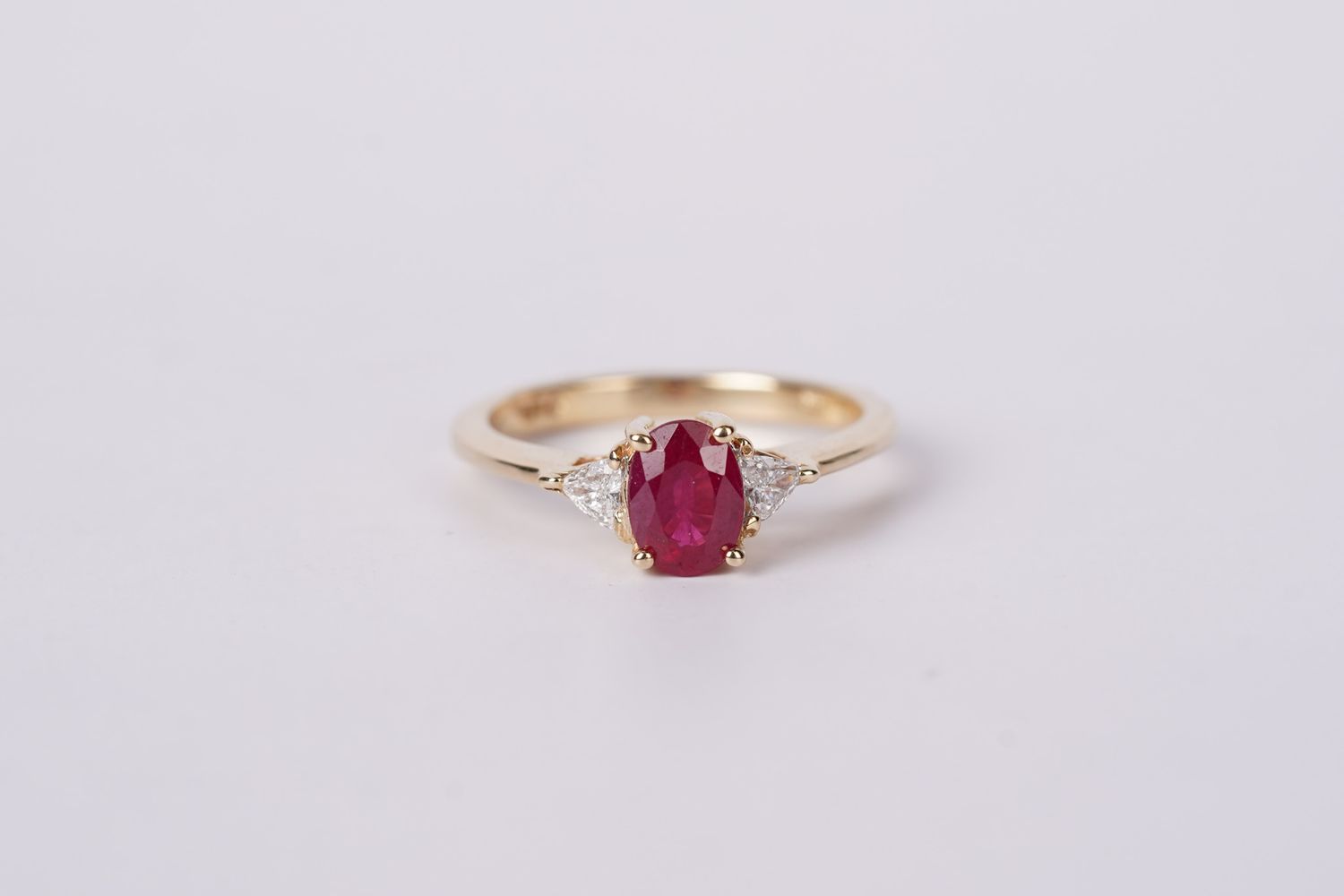 AIE-14KY 3.0g 1.15ctw (.97ctr) Ruby &amp; Diamond Fashion Ring (size 6.75)