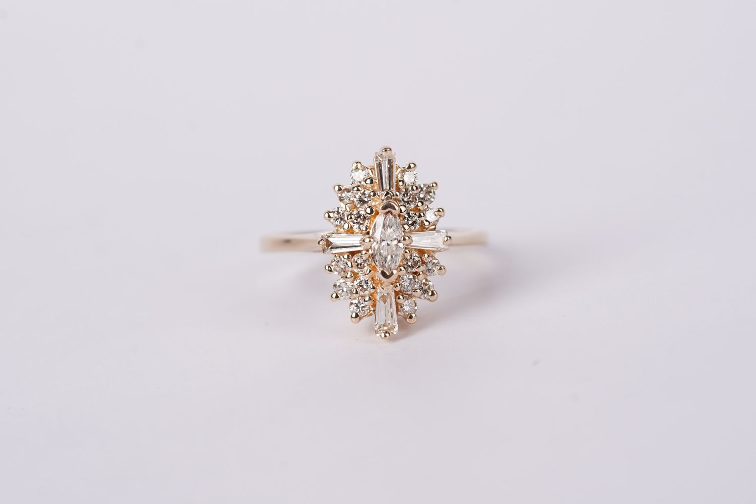 ADTX- 14KY 3.48g .75ctw Diamond Antique Ring (size 6.75)