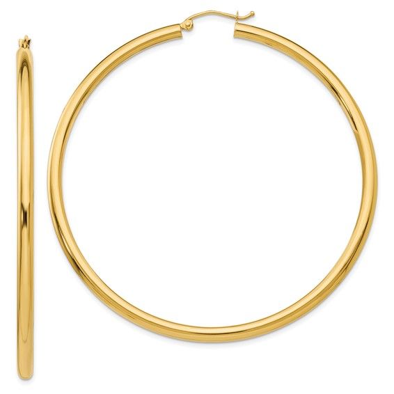 AVE- 10KY 4.54g 60x3mm Gold Hoop Earrings