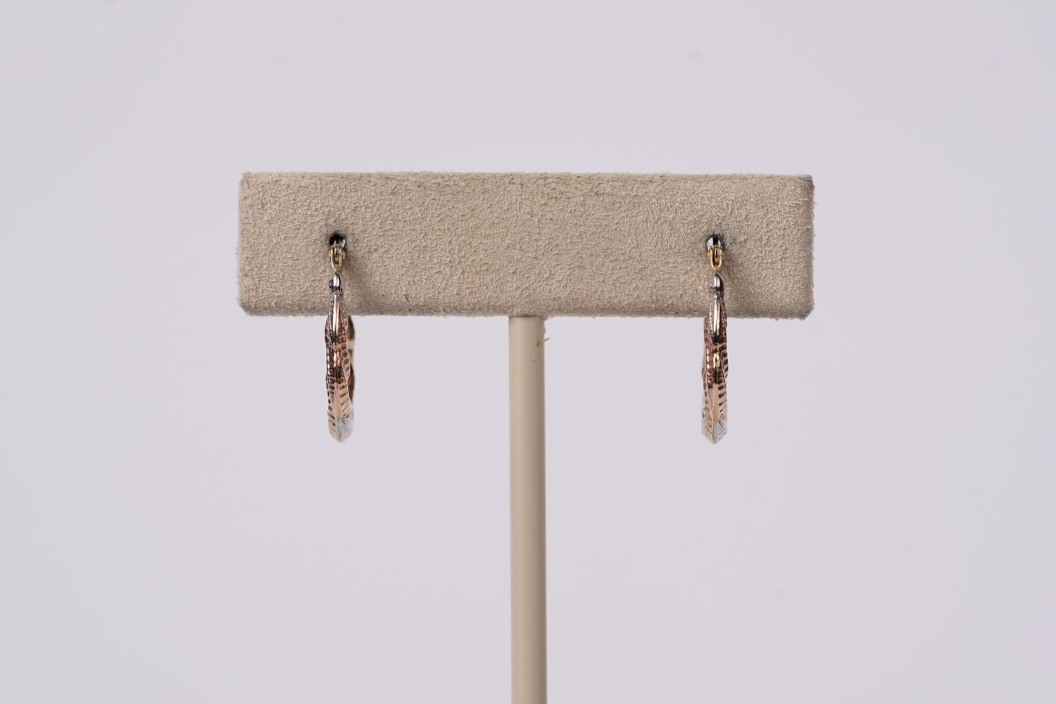 AE- 10K .51g Tri-Tone Gold Hoop Earrings