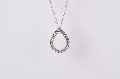 AVV- 10KW 1.41g .15ctw Diamond Pear Shape Pendant 18&quot;