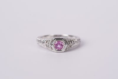 NDI- 14KW 3.87g .36ctw Sapphire &amp; Diamond Fashion Ring (size 7)