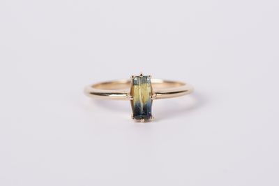 DETX- 14KY 2.25g .37ct Bi-Colored Sapphire Fashion Ring (size 7)