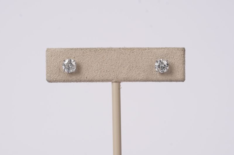 EAEX- 14KW .72g .97ctw G-H/I1-I2 Round Diamond Stud Earrings