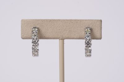 VLXL- 14KW 7.56g 2.00ctw Diamond Hoop Earrings