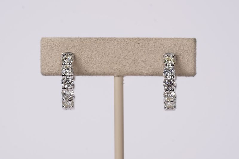 VLXL- 14KW 7.56g 2.00ctw Diamond Hoop Earrings