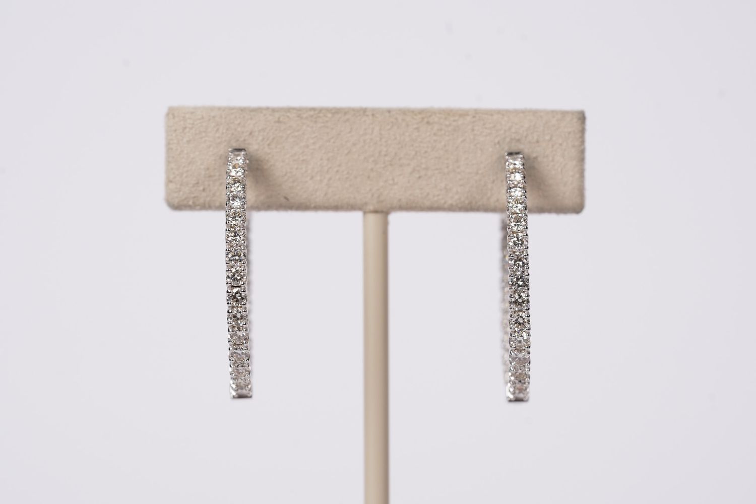 VATT- 14KW 5.89g 2.00ctw Diamond Inside/Out Hoop Earrings