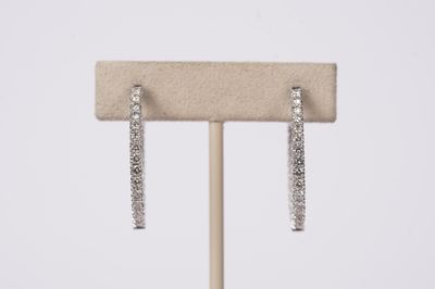 VATT- 14KW 5.89g 2.00ctw Diamond Inside/Out Hoop Earrings
