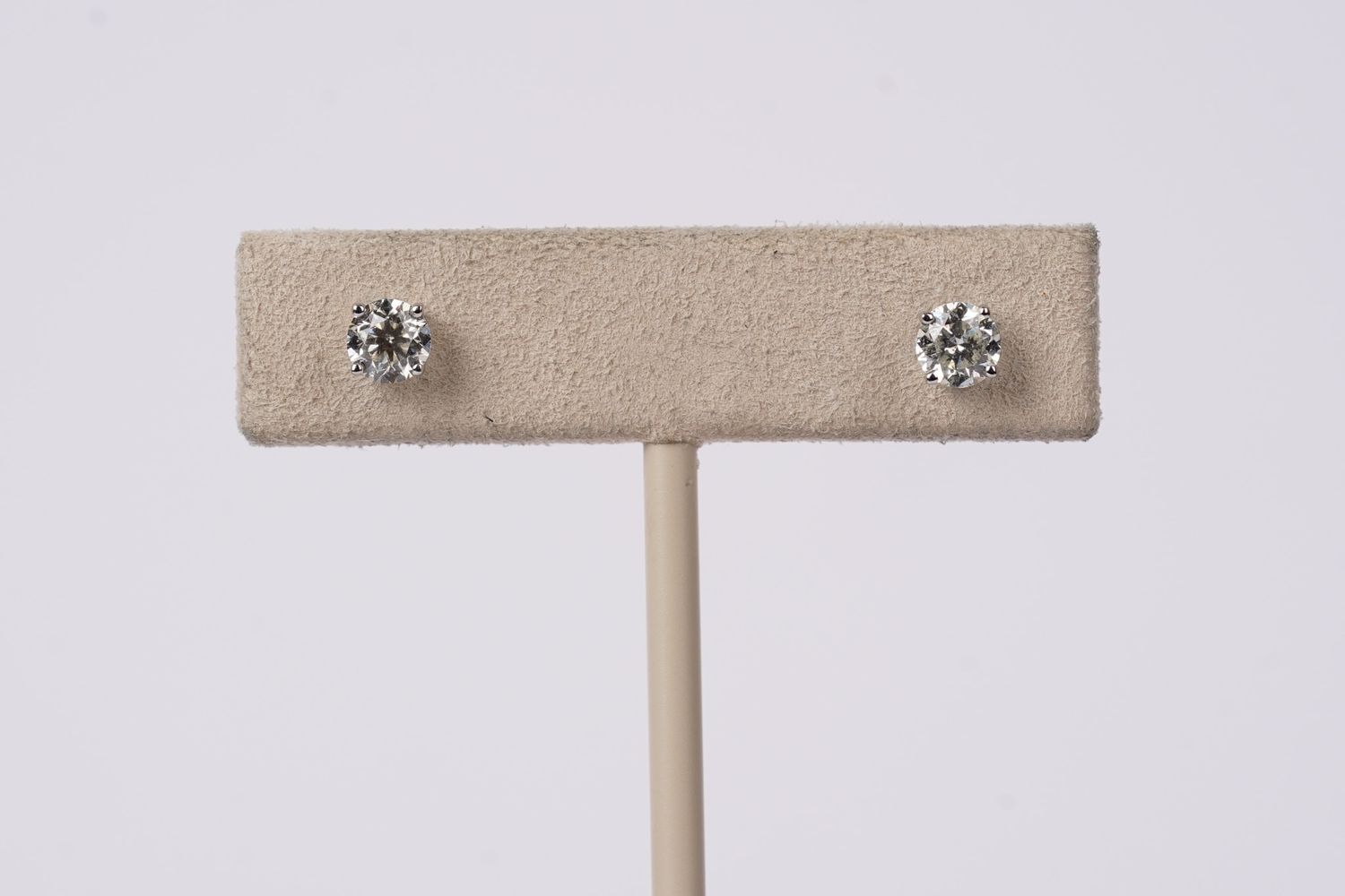 LBIX- 14KW .92ctw J/I1-I2 Round Diamond Stud Earrings