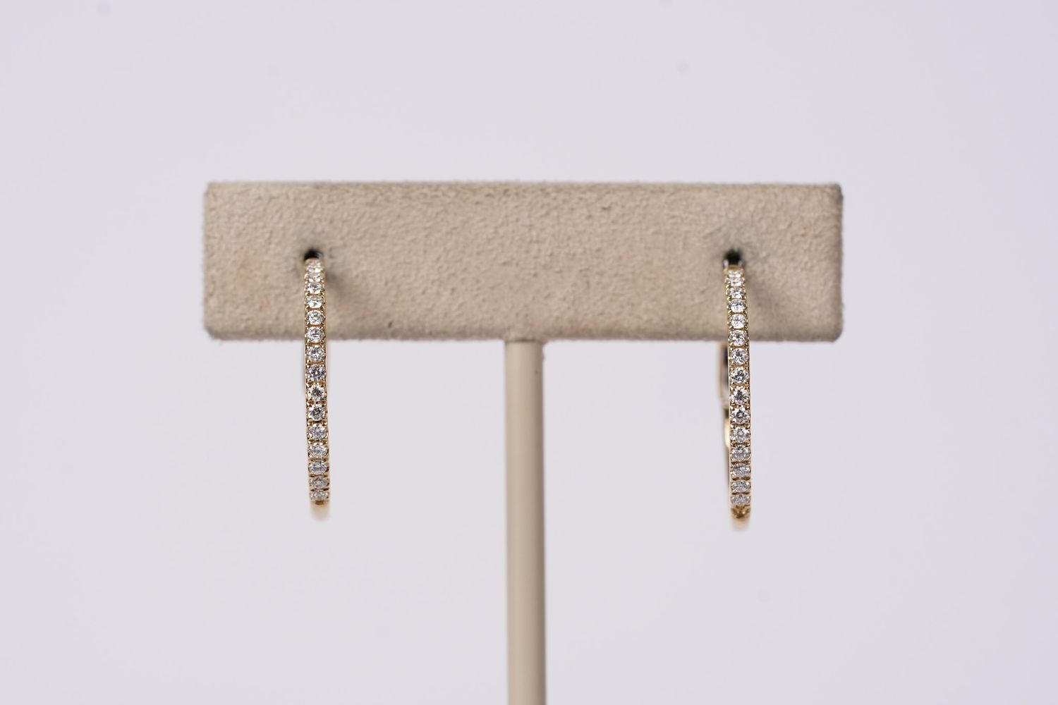 DTTX-14KY 1.6g .25ctw Diamond Hoop Earrings