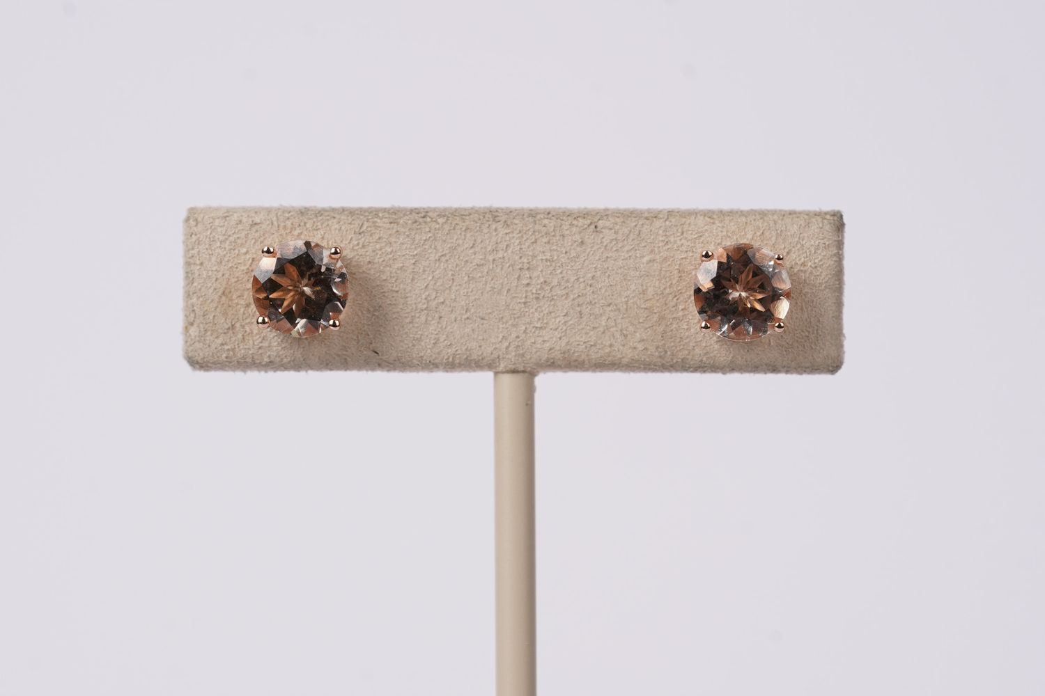 LTX- 14KR 1.3g 2.02ctw Round Morganite Stud Earrings