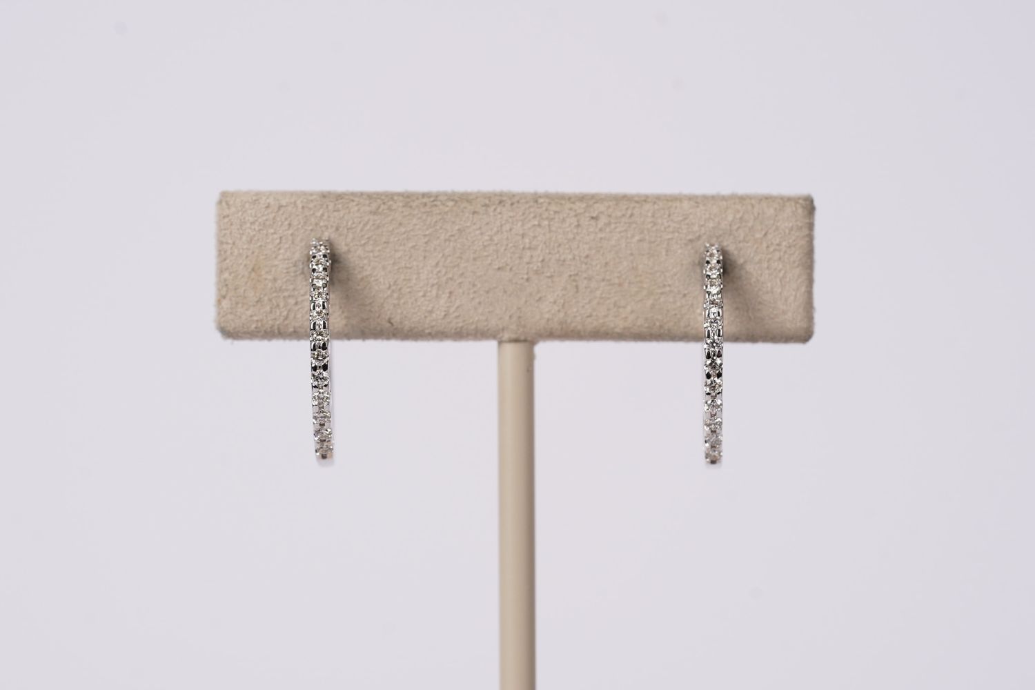 AIL- 14KW 2.25g .25ctw Diamond Hoop Earrings