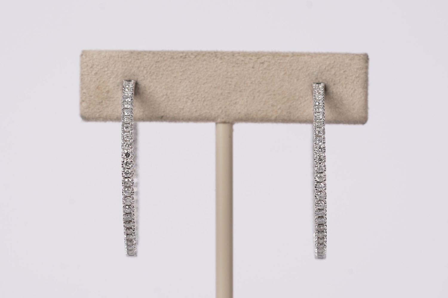 BLTX- 14KW 5.28g 1.10ctw Round Diamond Inside/Out Hoop Earrings
