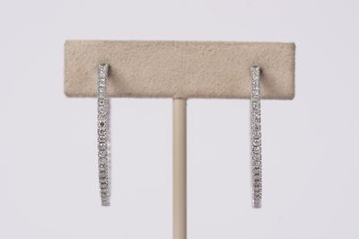 BLTX- 14KW 5.28g 1.10ctw Round Diamond Inside/Out Hoop Earrings