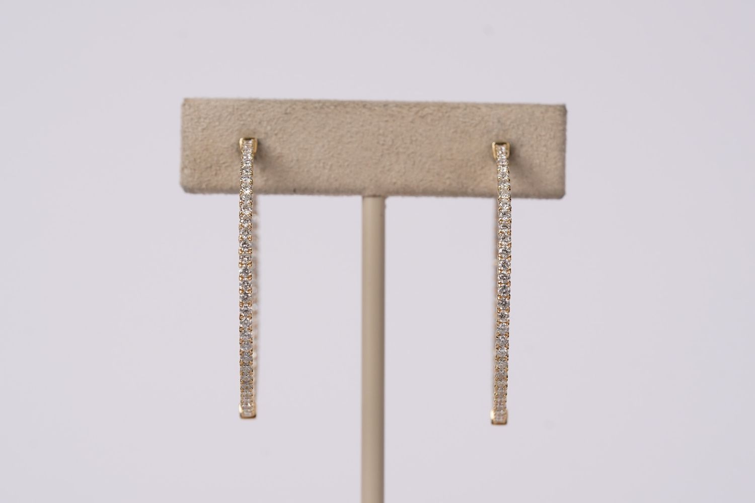 LLTX- 14KY 5.45g 1.60ctw Round Diamond Inside/Out Hoop Earrings