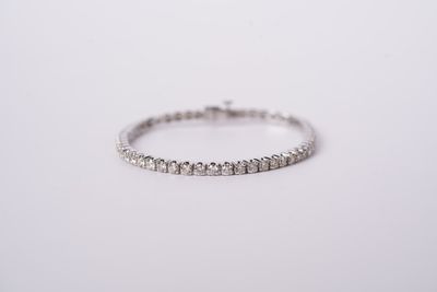 NNTTX- 14KW 15.64g 5.00ctw H-I/SI1 Round Diamond Tennis Bracelet 7&quot;