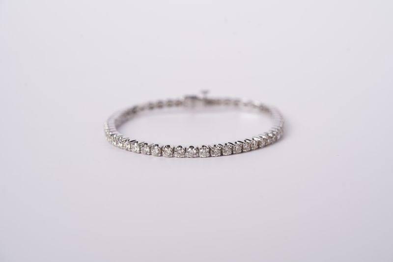 NNTTX- 14KW 15.64g 5.00ctw H-I/SI1 Round Diamond Tennis Bracelet 7&quot;