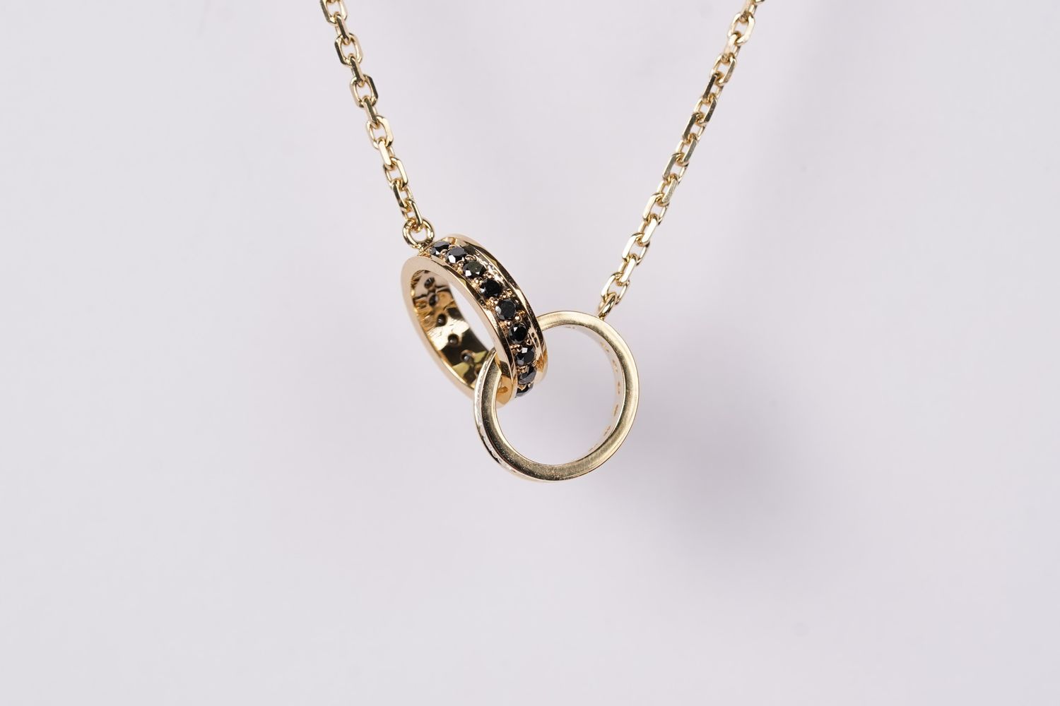 BLTX- 18KY 6.25g .25ctw Diamond Cartier Inspired Necklace 16-18&quot;