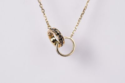 BLTX- 18KY 6.25g .25ctw Diamond Cartier Inspired Necklace 16-18"