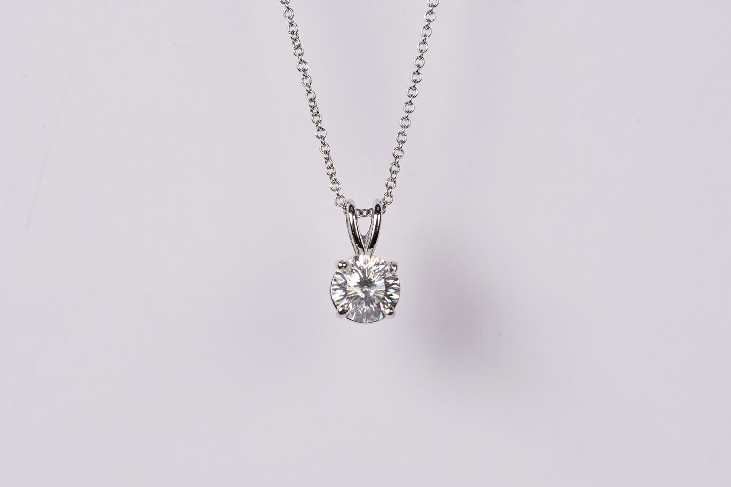 LTTX- 14KW 1.69g .63ct H/SI2 Celebration Cut Diamond Solitaire Pendant 16&quot;