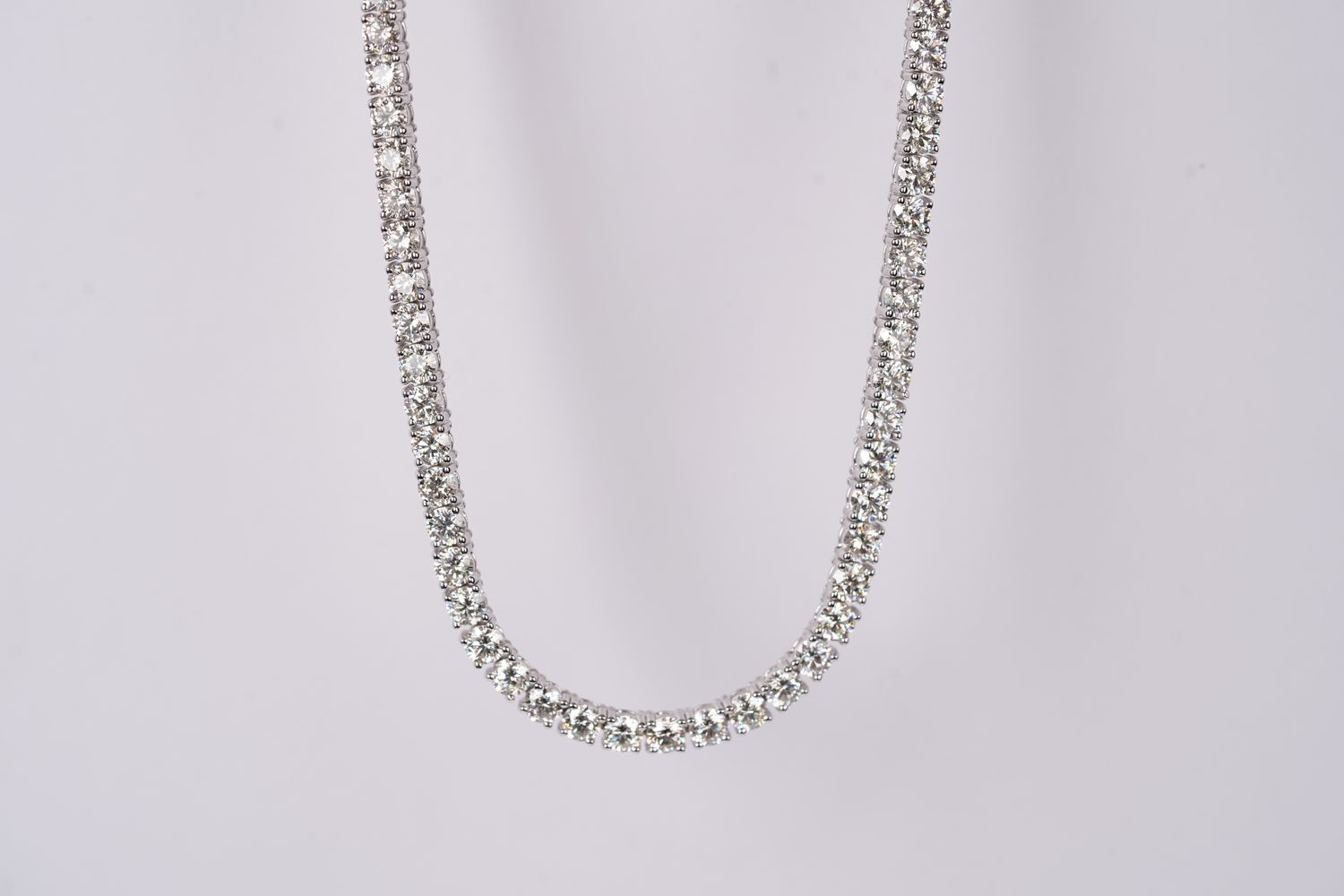 VITLT-14KW 25.5g 19.67ctw I-J/VS1-VS2 Diamond Tennis Necklace 18&quot;