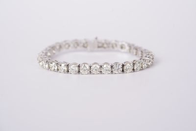 DNATT-14KW 21.20g 21.16ctw J/VS1-SI1 Diamond Tennis Bracelet 7&quot;