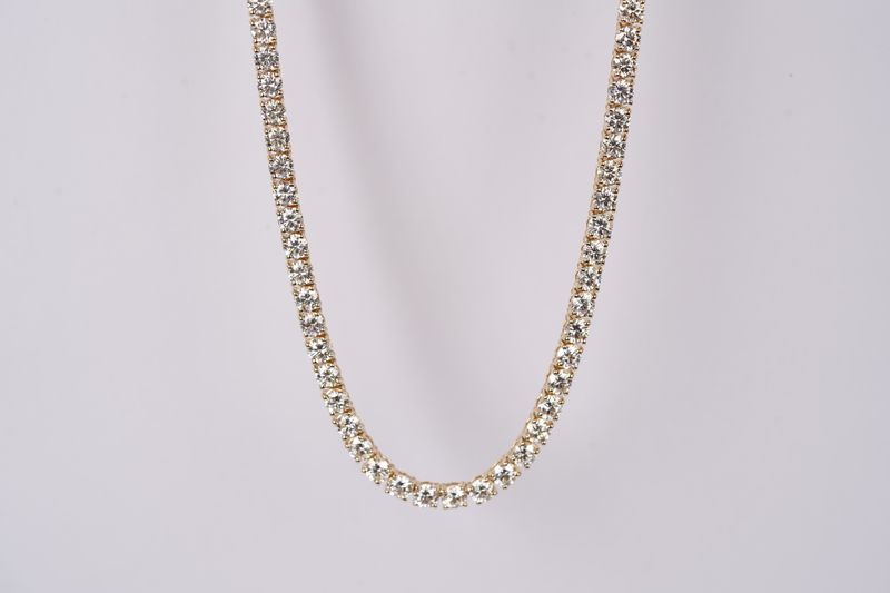 VEDET-14KY 18.63g 15.76ctw I-J/VS1 Diamond Tennis Necklace 16.5&quot;