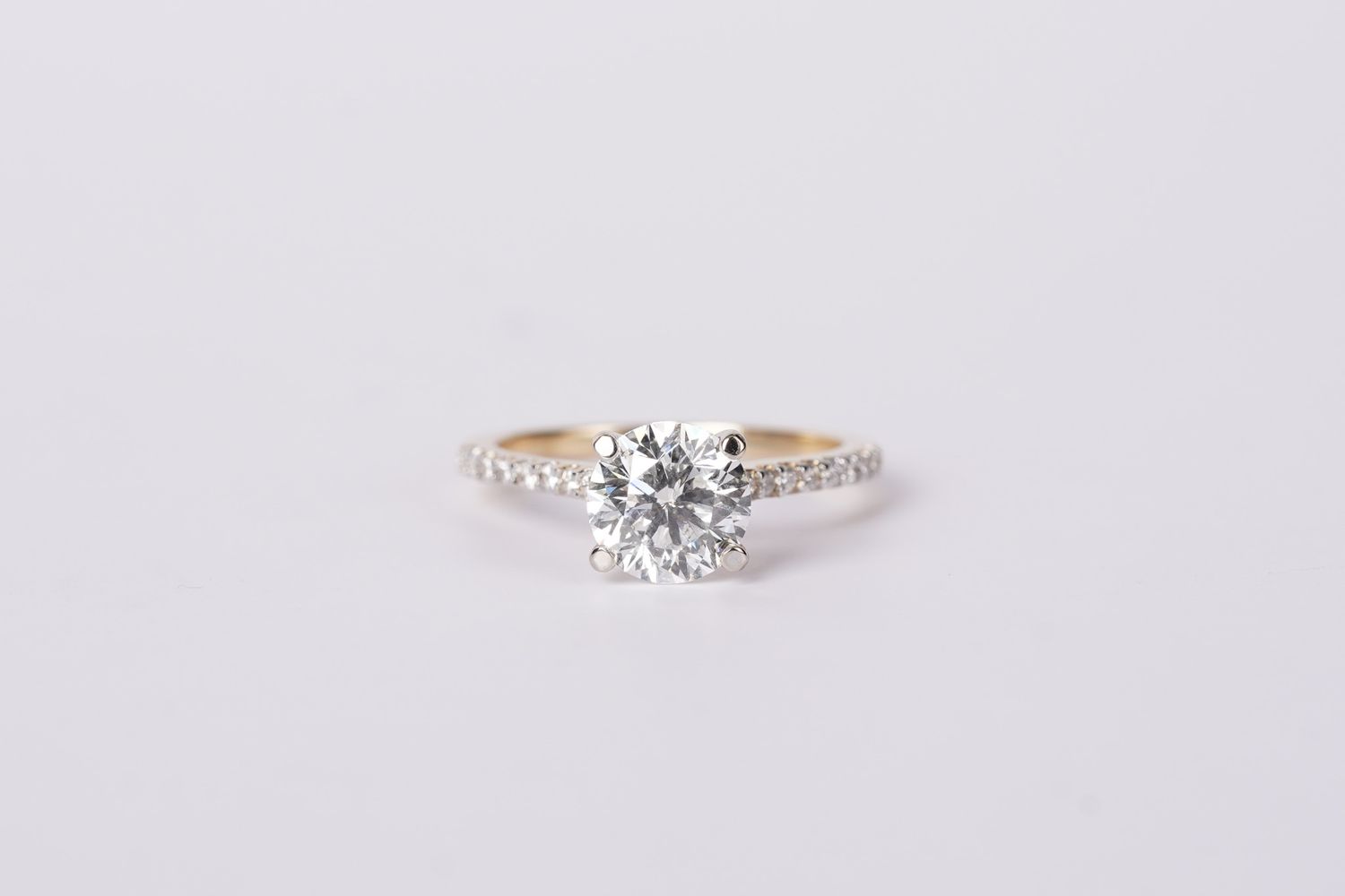 BETTX- 14KWY 3.20g 2.25ctw (2.00ctr) I/SI2 GSI Leo Diamond Engagement Ring (size 7.25)