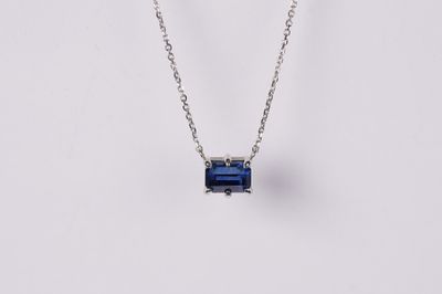 VTTX- 14KW 2.87g 2.07ct Blue Sapphire Solitaire Pendant 16-18&quot;