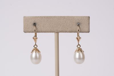ADT- 14KY 3.1g Pearl Dangle Earrings