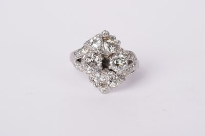 AETT- Platinum 8.07g 3.20ctw Diamond Antique Ring (size 7.5)