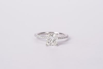 IATT- 14KW 2.57g 2.18ctw (1.98ctr) G/SI2 Radiant Diamond Engagement Ring (size 7)