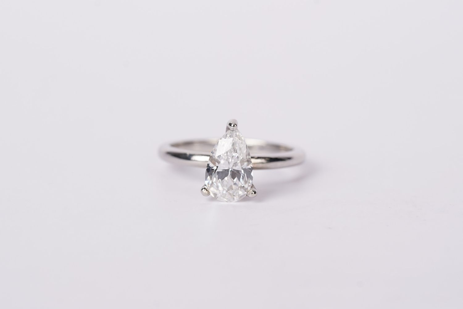 IATT- 14KW 3.36g 1.62ct E/SI1 GIA Pear Cut Diamond Solitaire Engagement Ring (size 6.25)