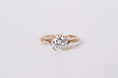 LAAE- 14KY 3.63g 2.02ct J/VS2 European Diamond Vintage Style Solitaire Engagement Ring (size 7.5)