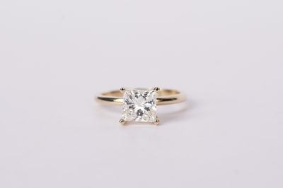 EVTT- 14KY 3.16g 2.11ct I/VS1 Princess Cut Diamond Solitaire Engagement Ring (size 7)