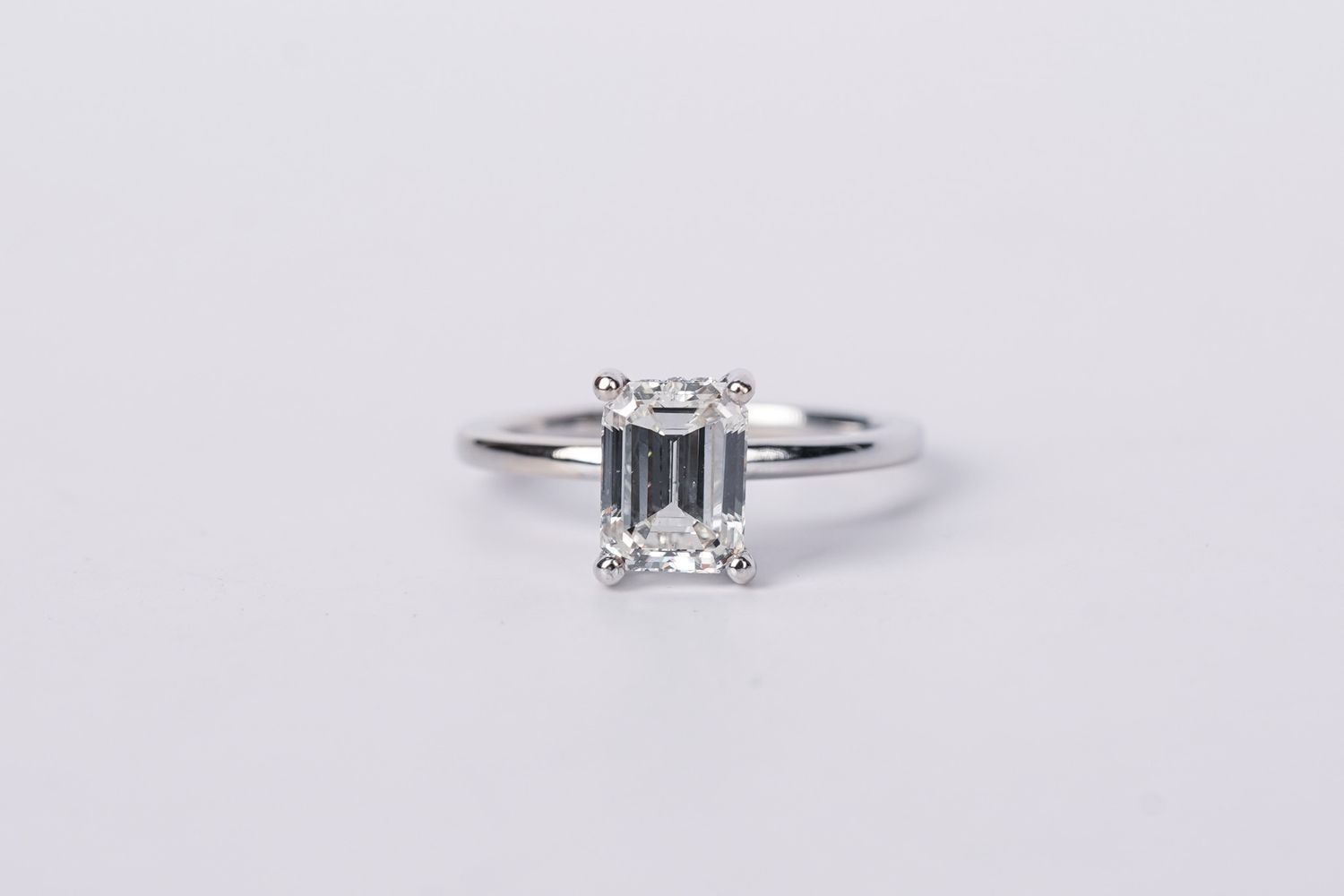 LAETX- 18KW 3.6g 2.16ctw (2.02ctr) I/VS2 Emerald Diamond Hidden Halo Engagement Ring (size 6.5)