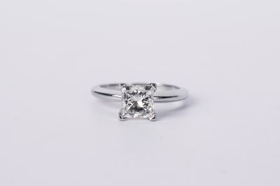 BDTT- Platinum 6.01g 2.13ct L/I1 GIA Princess Cut Diamond Solitaire Engagement Ring (size 7.5)
