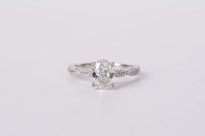 RLTT- 14KW 3.22g 1.91ctw (1.51ctr) F/SI2 EGL Oval Diamond Engagement Ring (size 7)