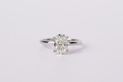 VANET- 14KW 2.68g 2.01ct I/SI1 GIA Oval Solitaire Engagement Ring (size 7)