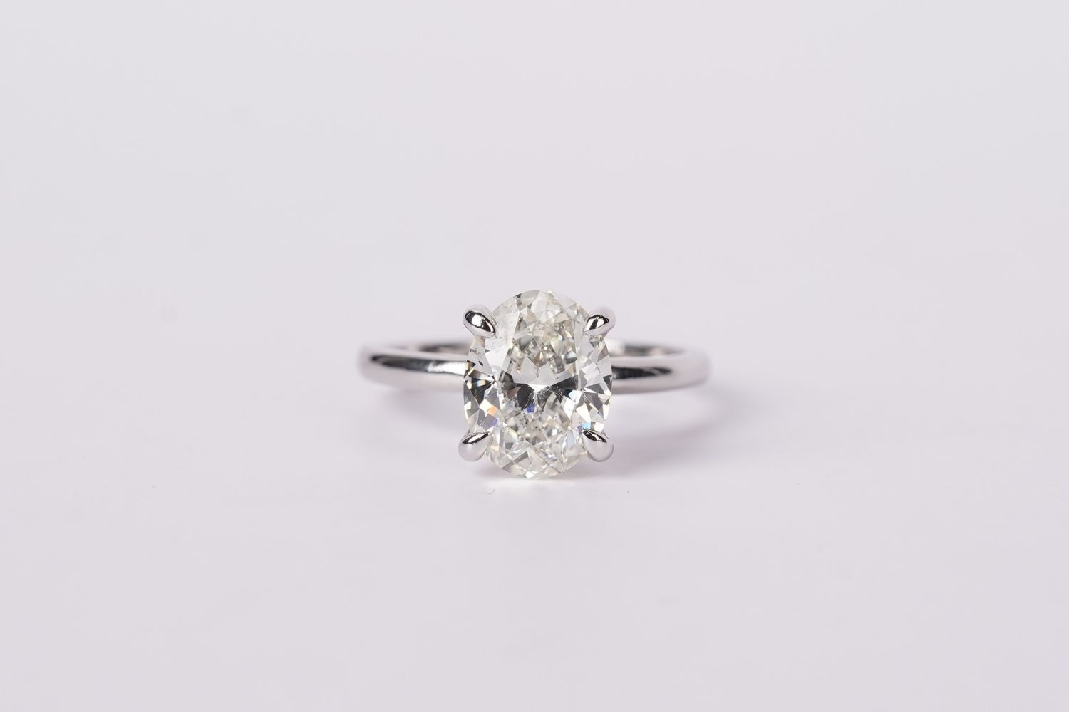 VDETT- 14KW 3.90g 3.09ct J/SI1 Oval Diamond Solitaire Engagement Ring (size 7)