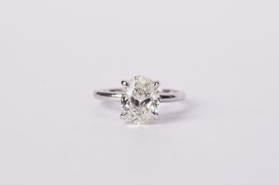 VDETT- 14KW 3.90g 3.09ct J/SI1 Oval Diamond Solitaire Engagement Ring (size 7)